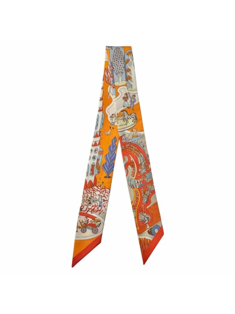 Hermes Exposition Universelle Silk 100% Scarf Orange Multi - Picture 2 of 7